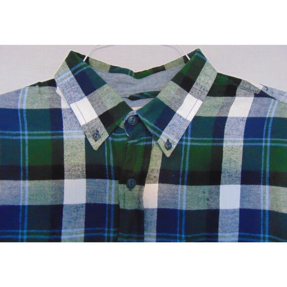 Weatherproof Vintage Flannel Shirt Mens Large Blue Plaid Button Down Long Sleeve - Picture 3 of 9